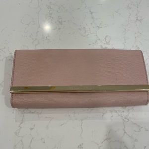 DVF light pink shimmer evening bag